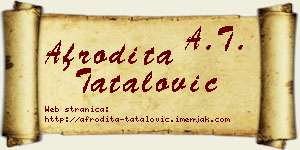Afrodita Tatalović vizit kartica